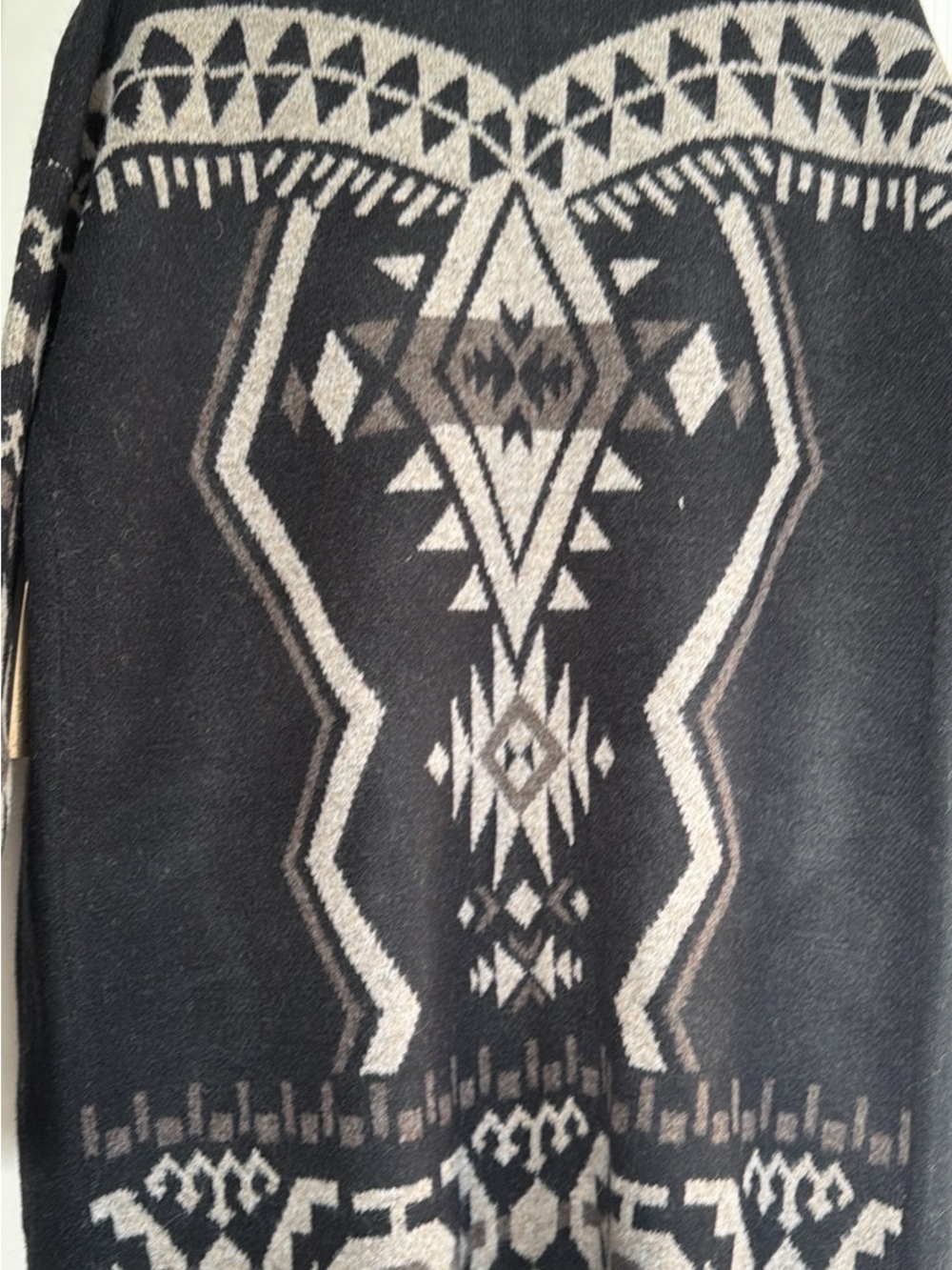 M. Rena Black and Gray Patterned Open-Front Cardigan - Picture 3 of 4